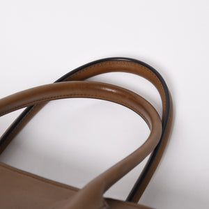 新品同様 THE ROW ザ ロウ Soft Margaux 15 ソフトマルゴー 15 ハンドバッグ レザー ブラウン シルバー金具 中古 4a008609