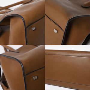新品同様 THE ROW ザ ロウ Soft Margaux 15 ソフトマルゴー 15 ハンドバッグ レザー ブラウン シルバー金具 中古 4a008609