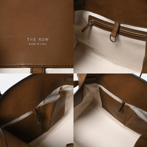 新品同様 THE ROW ザ ロウ Soft Margaux 15 ソフトマルゴー 15 ハンドバッグ レザー ブラウン シルバー金具 中古 4a008609