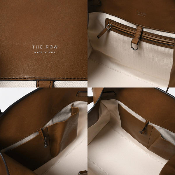新品同様 THE ROW ザ ロウ Soft Margaux 15 ソフトマルゴー 15 ハンドバッグ レザー ブラウン シルバー金具 中古 4a008609