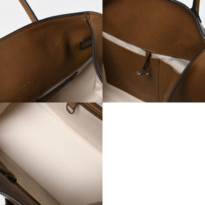 新品同様 THE ROW ザ ロウ Soft Margaux 15 ソフトマルゴー 15 ハンドバッグ レザー ブラウン シルバー金具 中古 4a008609