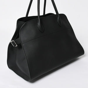 Like New THE ROW Soft Margaux 15 Handbag W1255L133BLPL Leather Black Used 4a008608