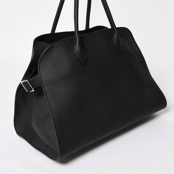 Like New THE ROW Soft Margaux 15 Handbag W1255L133BLPL Leather Black Used 4a008608