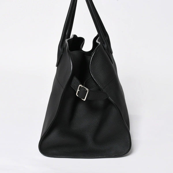 Like New THE ROW Soft Margaux 15 Handbag W1255L133BLPL Leather Black Used 4a008608