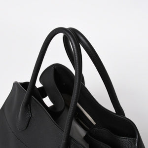 Like New THE ROW Soft Margaux 15 Handbag W1255L133BLPL Leather Black Used 4a008608