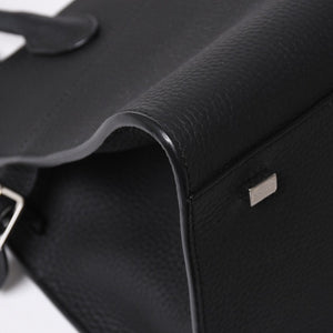 新品同様 THE ROW ザ ロウ ソフトマルゴー 10 W1190L133BLPL ブラック マットグレイン カーフスキンレザー 2WAY シルバー金具 中古 4a008339