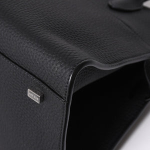 新品同様 THE ROW ザ ロウ ソフトマルゴー 10 W1190L133BLPL ブラック マットグレイン カーフスキンレザー 2WAY シルバー金具 中古 4a008339