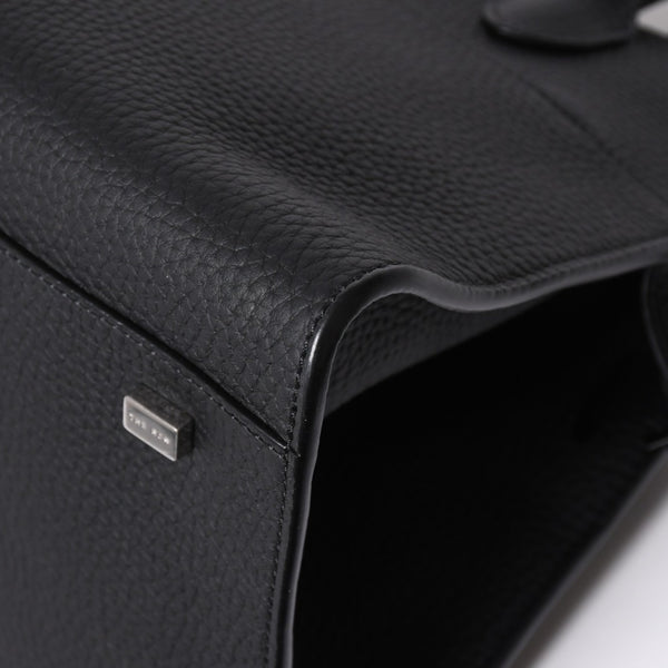 新品同様 THE ROW ザ ロウ ソフトマルゴー 10 W1190L133BLPL ブラック マットグレイン カーフスキンレザー 2WAY シルバー金具 中古 4a008339