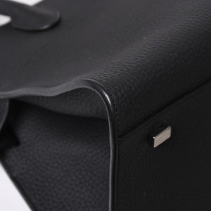 新品同様 THE ROW ザ ロウ ソフトマルゴー 10 W1190L133BLPL ブラック マットグレイン カーフスキンレザー 2WAY シルバー金具 中古 4a008339