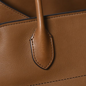 新品同様 THE ROW ザ ロウ Soft Margaux 15 ソフトマルゴー 15 ハンドバッグ レザー ブラウン シルバー金具 中古 4a008609