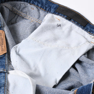 新品同様 CHROME HEARTS クロムハーツ × Levi's 517 リーバイス 517 セメタリークロスパッチ デニムパンツ ジーンズ サイズ36 20パッチ 中古 4a008601