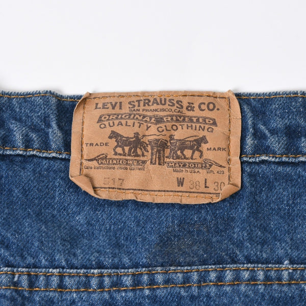 新品同様 CHROME HEARTS クロムハーツ × Levi's 517 リーバイス 517 セメタリークロスパッチ デニムパンツ ジーンズ サイズ36 20パッチ 中古 4a008601