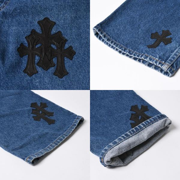 新品同様 CHROME HEARTS クロムハーツ × Levi's 517 リーバイス 517 セメタリークロスパッチ デニムパンツ ジーンズ サイズ36 20パッチ 中古 4a008601