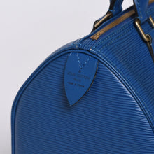 画像をギャラリービューアに読み込む, 極美品 LOUIS VUITTON ルイヴィトン スピーディ25 M43015 ハンドバッグ ブルー ゴールド金具 エピレザー 中古 4a000477