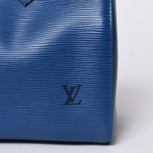 画像をギャラリービューアに読み込む, 極美品 LOUIS VUITTON ルイヴィトン スピーディ25 M43015 ハンドバッグ ブルー ゴールド金具 エピレザー 中古 4a000477