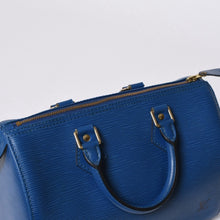 画像をギャラリービューアに読み込む, 極美品 LOUIS VUITTON ルイヴィトン スピーディ25 M43015 ハンドバッグ ブルー ゴールド金具 エピレザー 中古 4a000477