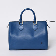 画像をギャラリービューアに読み込む, 極美品 LOUIS VUITTON ルイヴィトン スピーディ25 M43015 ハンドバッグ ブルー ゴールド金具 エピレザー 中古 4a000477