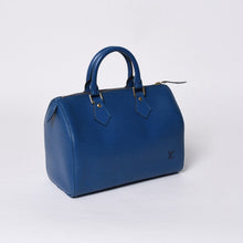 画像をギャラリービューアに読み込む, 極美品 LOUIS VUITTON ルイヴィトン スピーディ25 M43015 ハンドバッグ ブルー ゴールド金具 エピレザー 中古 4a000477