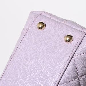 極美品 CHANEL シャネル ココハンドル XS 24 2WAYバッグ A92990 ランダム キャビアスキン パープル 中古 4a008638