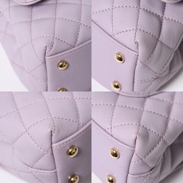 極美品 CHANEL シャネル ココハンドル XS 24 2WAYバッグ A92990 ランダム キャビアスキン パープル 中古 4a008638