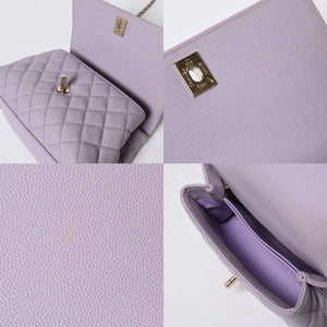 極美品 CHANEL シャネル ココハンドル XS 24 2WAYバッグ A92990 ランダム キャビアスキン パープル 中古 4a008638