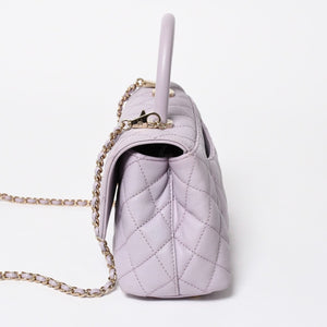極美品 CHANEL シャネル ココハンドル XS 24 2WAYバッグ A92990 ランダム キャビアスキン パープル 中古 4a008638
