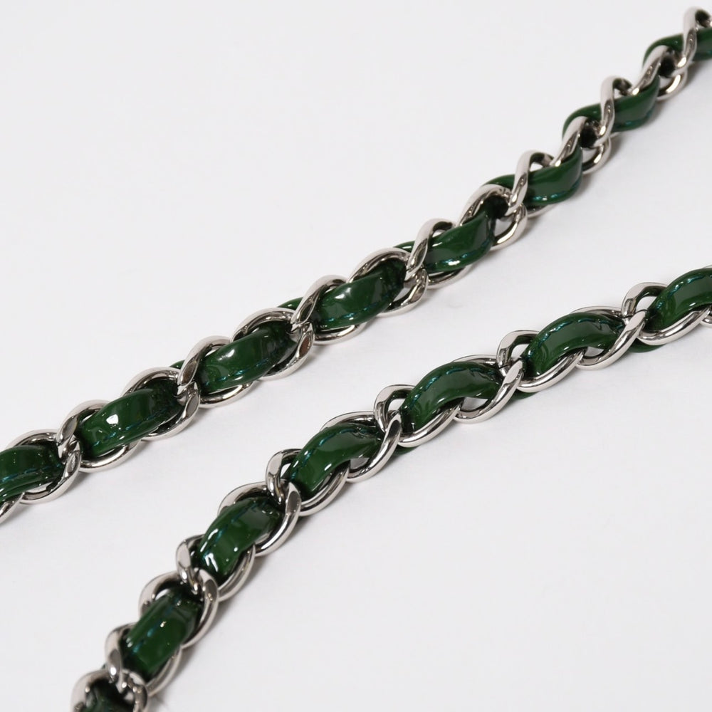 Very good condition CHANEL Chanel Matelasse 25cm W flap chain shoulder bag No. 19 Patent Green Silver hardware Used 4a008758