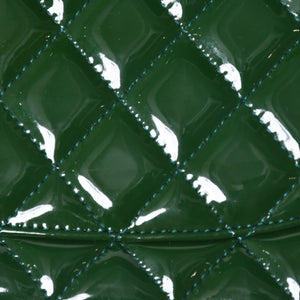 極美品 CHANEL シャネル マトラッセ 25cm Wフラップ チェーンショルダーバッグ 19番台 パテント グリーン シルバー金具 中古 4a008758