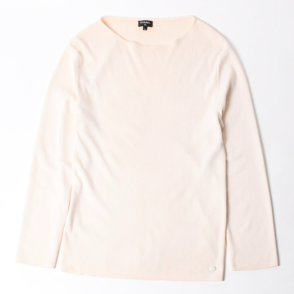Very Good Condition CHANEL Knit Pharrell Williams P57765K07579 Wool Cashmere Ivory Size 46 Used 4a008661