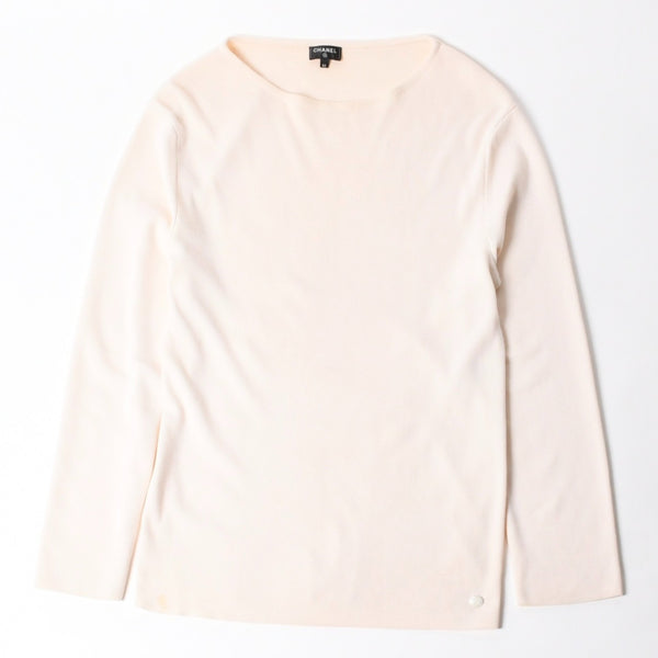 極美品 CHANEL シャネル ニット ファレルウィリアムス P57765K07579 ウール カシミヤ アイボリー サイズ46 中古 4a008661