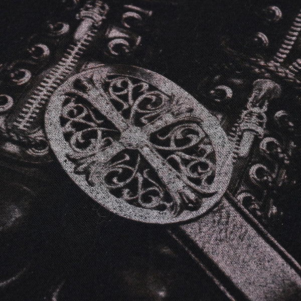 極美品 CHROME HEARTS クロムハーツ ベルトタンクトップ ノースリーブ スクロールラベル サイズXS ブラック グレー ブルー 中古 4a008425