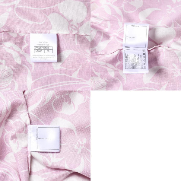 CHANEL シャネル カメリア 半袖シャツ P70267V61835 サイズ50 ココマーク ピンク ホワイト メンズ 総柄 美品 中古 4a008665