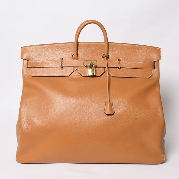Mint condition, extremely rare HERMES Birkin handbag, Haut à Courroies 60, natural Ardennes leather, gold hardware. ◻︎D stamp used 4a008676