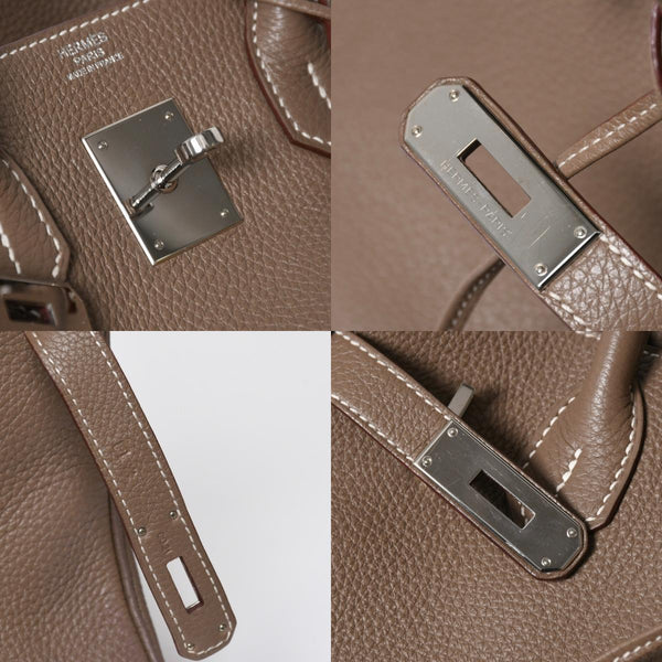 極美品 HERMES エルメス バーキン30 ハンドバッグ トゴ エトゥープ シルバー金具 ◻︎P刻印 中古 4a007753
