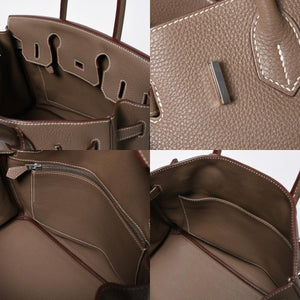 極美品 HERMES エルメス バーキン30 ハンドバッグ トゴ エトゥープ シルバー金具 ◻︎P刻印 中古 4a007753