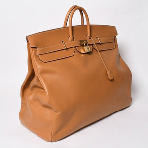Mint condition, extremely rare HERMES Birkin handbag, Haut à Courroies 60, natural Ardennes leather, gold hardware. ◻︎D stamp used 4a008676