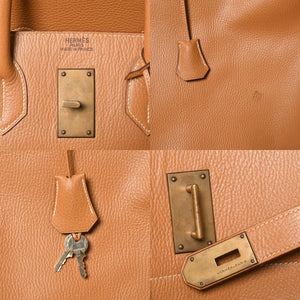 Mint condition, extremely rare HERMES Birkin handbag, Haut à Courroies 60, natural Ardennes leather, gold hardware. ◻︎D stamp used 4a008676