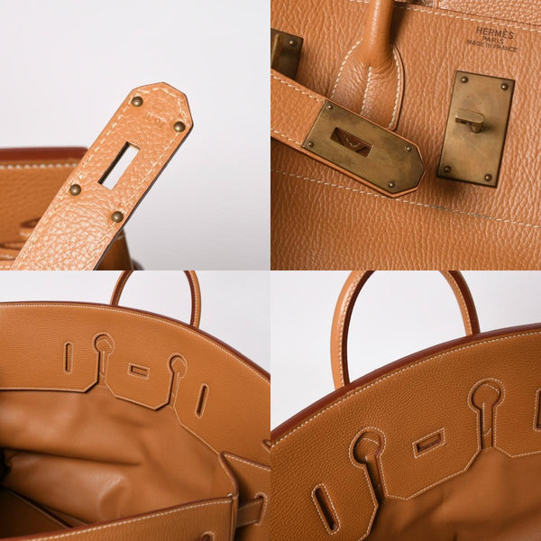 Mint condition, extremely rare HERMES Birkin handbag, Haut à Courroies 60, natural Ardennes leather, gold hardware. ◻︎D stamp used 4a008676