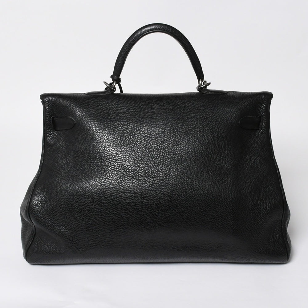 激レア HERMES エルメス ケリー50 ハンドバック ブラック トリヨンクレマンス シルバー金具 ◻︎J刻印 美品 中古 4a008677