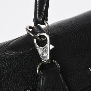 Extremely rare HERMES Kelly 50 handbag, black Taurillon Clemence leather, silver hardware. ◻J stamp, excellent condition, pre-owned, 4a008677