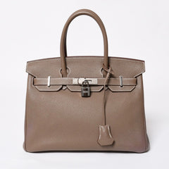 極美品 HERMES エルメス バーキン30 ハンドバッグ トゴ エトゥープ シルバー金具 ◻︎P刻印 中古 4a007753