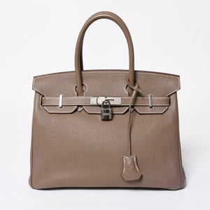 極美品 HERMES エルメス バーキン30 ハンドバッグ トゴ エトゥープ シルバー金具 ◻︎P刻印 中古 4a007753