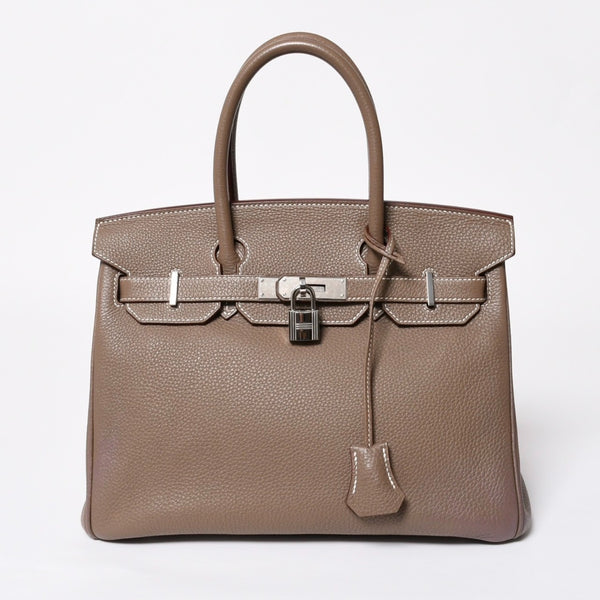 極美品 HERMES エルメス バーキン30 ハンドバッグ トゴ エトゥープ シルバー金具 ◻︎P刻印 中古 4a007753
