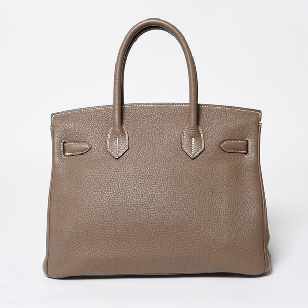 極美品 HERMES エルメス バーキン30 ハンドバッグ トゴ エトゥープ シルバー金具 ◻︎P刻印 中古 4a007753