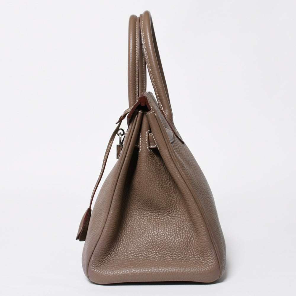 極美品 HERMES エルメス バーキン30 ハンドバッグ トゴ エトゥープ シルバー金具 ◻︎P刻印 中古 4a007753