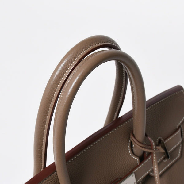 極美品 HERMES エルメス バーキン30 ハンドバッグ トゴ エトゥープ シルバー金具 ◻︎P刻印 中古 4a007753