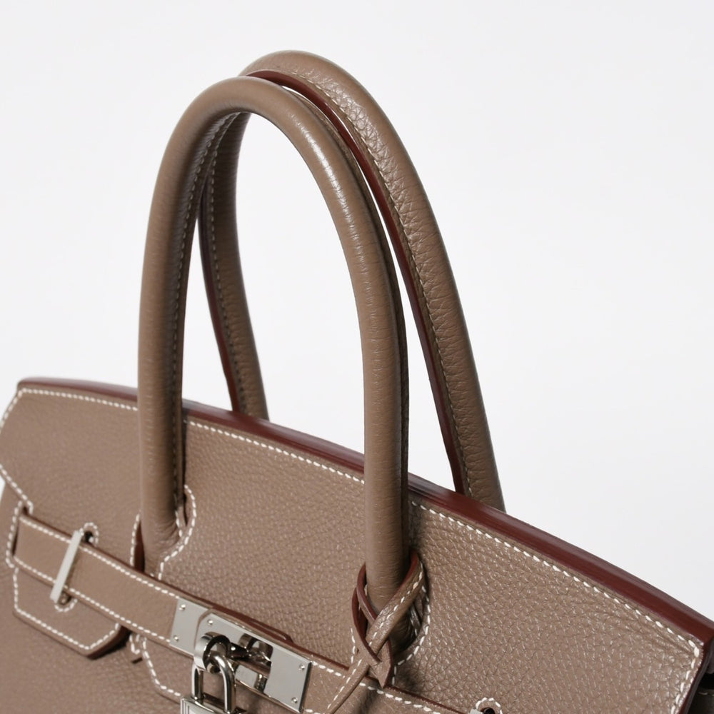 極美品 HERMES エルメス バーキン30 ハンドバッグ トゴ エトゥープ シルバー金具 ◻︎P刻印 中古 4a007753