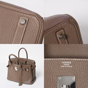 極美品 HERMES エルメス バーキン30 ハンドバッグ トゴ エトゥープ シルバー金具 ◻︎P刻印 中古 4a007753