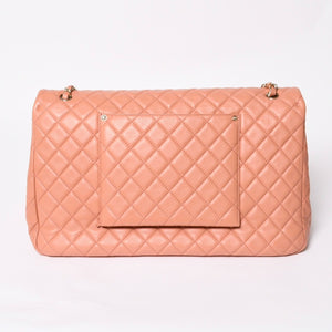新品同様 CHANEL シャネル ジャンボ マトラッセ XXL ショルダーバッグ ピンク系 チェーンショルダー デカマト 中古 4a008682