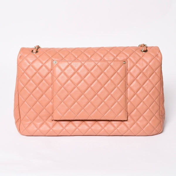 新品同様 CHANEL シャネル ジャンボ マトラッセ XXL ショルダーバッグ ピンク系 チェーンショルダー デカマト 中古 4a008682